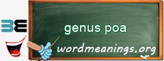 WordMeaning blackboard for genus poa